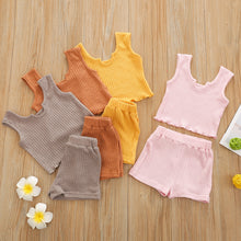Load image into Gallery viewer, Hot selling children&#39;s solid color sleeveless suit
