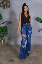Load image into Gallery viewer, Fashion ripped denim flared pants（AY1284)
