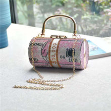 Load image into Gallery viewer, Diamond-studded dollar cylinder bag AB2002
