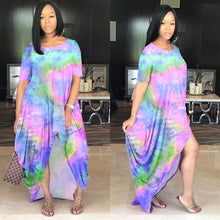 Load image into Gallery viewer, Tie-dye loose multicolor dress AY1164
