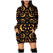 Load image into Gallery viewer, Halloween hooded long sleeve dress（AY1401）
