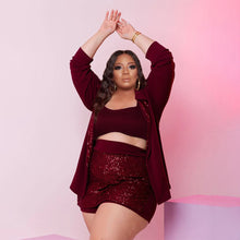 Load image into Gallery viewer, Fashion Solid Color Sequin Culottes Set（AY2334）

