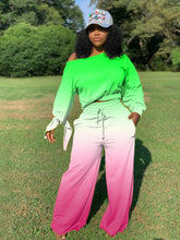 Load image into Gallery viewer, Gradient long-sleeved wide-leg pants suit
