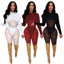 Load image into Gallery viewer, Sexy stitching mesh trousers suit（AY1647）
