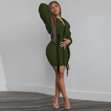 Load image into Gallery viewer, Personality strappy hooded zipper dress（AY1417）
