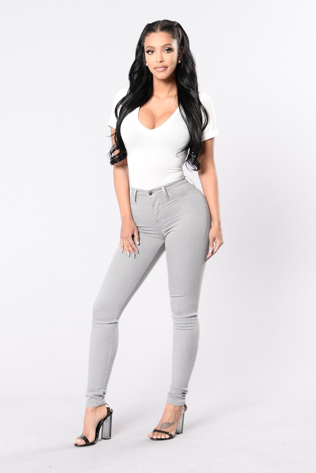 Hot selling skinny solid color high stretch jeans(Only pants)