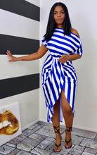 Load image into Gallery viewer, One-shoulder striped slim dress AY1057
