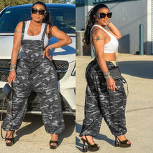 Load image into Gallery viewer, Strap Camo Pants Printed Loose Bodysuit AY2708
