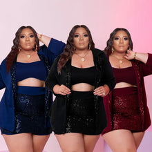 Load image into Gallery viewer, Fashion Solid Color Sequin Culottes Set（AY2334）
