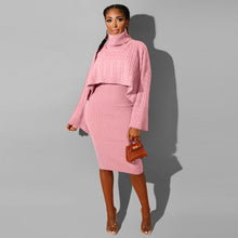 Load image into Gallery viewer, High collar wool dress two-piece suit（AY2467）
