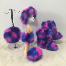 Load image into Gallery viewer, Colorful plush boots round pack four-piece suit（HPSD164）
