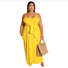 Load image into Gallery viewer, Plus size solid color suspender dress AY1198
