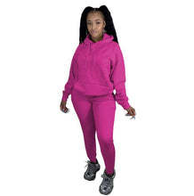 Load image into Gallery viewer, Solid color sweater casual two-piece suit（AY1382）

