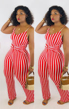 Load image into Gallery viewer, Striped suspender jumpsuit AY1167
