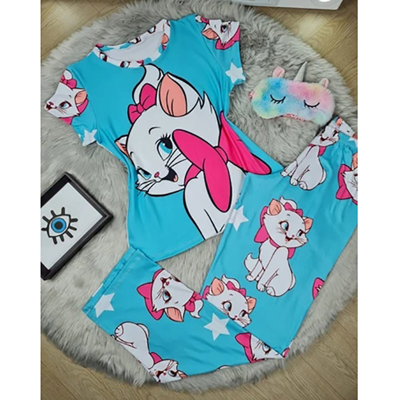 Cartoon printed short-sleeved two-piece suit（AY1571）
