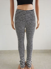 Load image into Gallery viewer, Fluffy black and white striped casual pants AY2631
