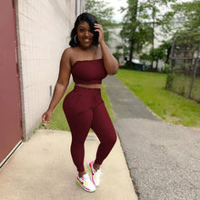 Load image into Gallery viewer, Pleated tube top leisure suit AY1114
