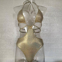 Load image into Gallery viewer, Gold One Piece Bikini One Piece Swimsuit（AY1745）

