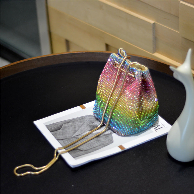 Personality crossbody shoulder rhinestone queen bag