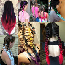 Load image into Gallery viewer, Hot sale gradient color synthetic big braid multi-color dirty braid（AH5053）
