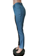 Load image into Gallery viewer, Slim fitting denim PU combination pants（AY2536）
