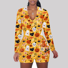 Load image into Gallery viewer, Halloween print long sleeve jumpsuit（AY1436）

