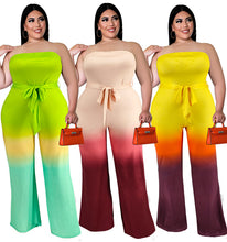 Load image into Gallery viewer, Gradient printed off shoulder Jumpsuit AY2126
