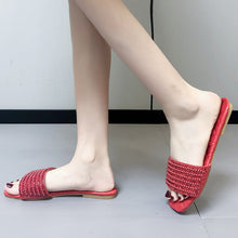 Load image into Gallery viewer, Square head diamond slippers
