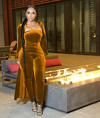 Sexy tube top jumpsuit two-piece jacket（AY1280)